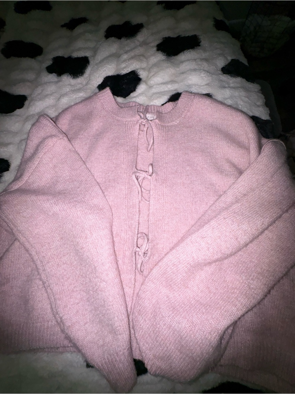 Soft Pink Women's Knit Cardigan Sweater